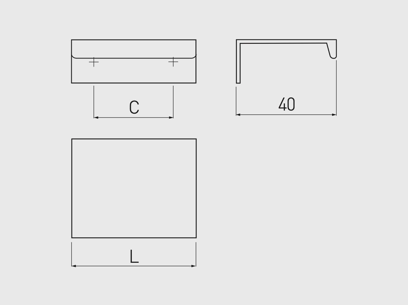 Maner mobila HEXI 150 mm, alb mat [2]
