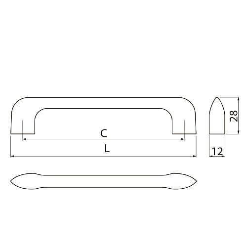 Maner mobila MILAN 128 mm, negru mat [4]