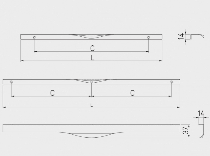 Maner mobila PICADO 596 mm, cromat [3]