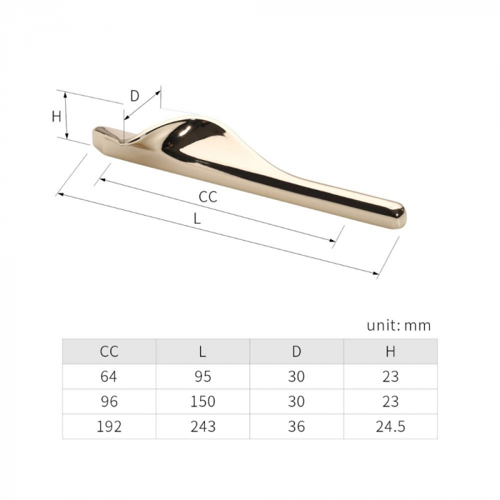 Maner mobila SILHOUETTE 96 mm, shiny gold [6]