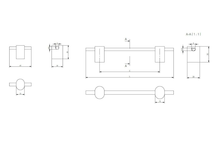 Maner mobila STRAW, negru mat [5]
