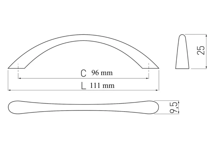 Maner mobila UZ-07 96 mm, crom [3]