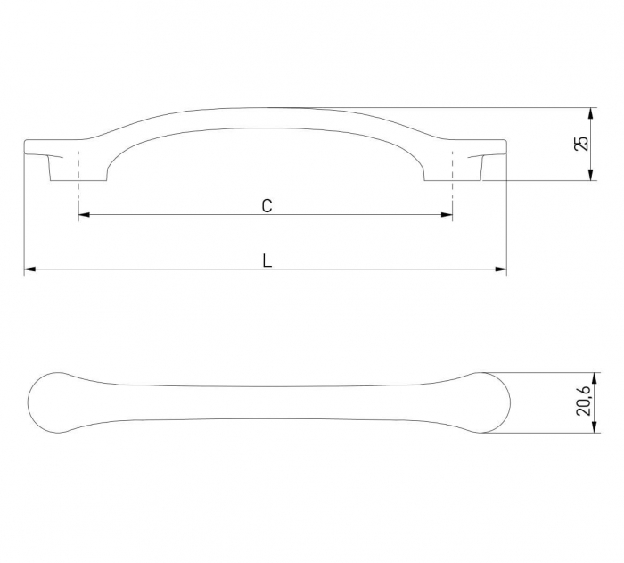Maner mobila VENICE 128 mm, negru mat [3]