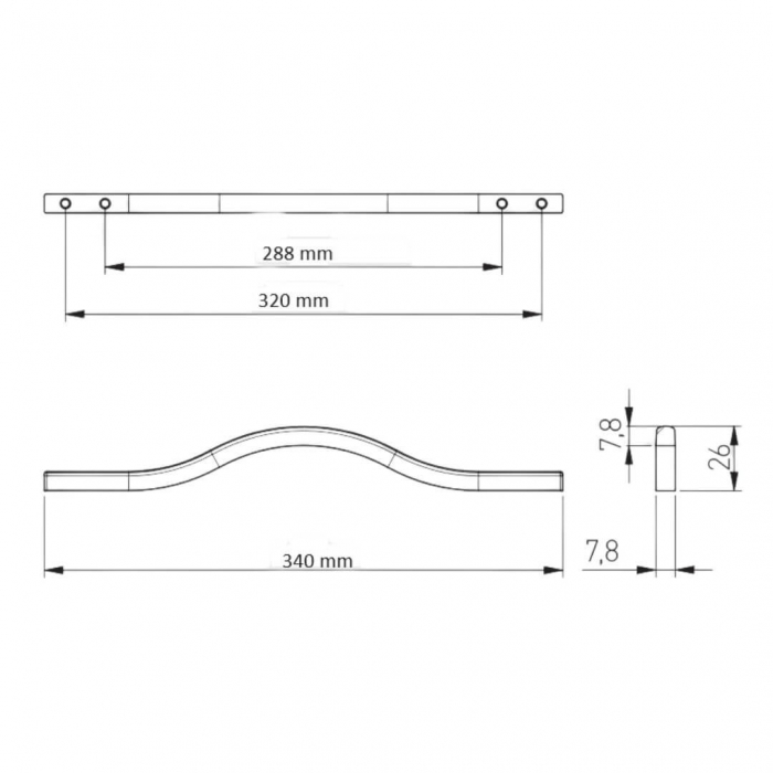 Maner mobila VITO 160 mm, negru mat [2]