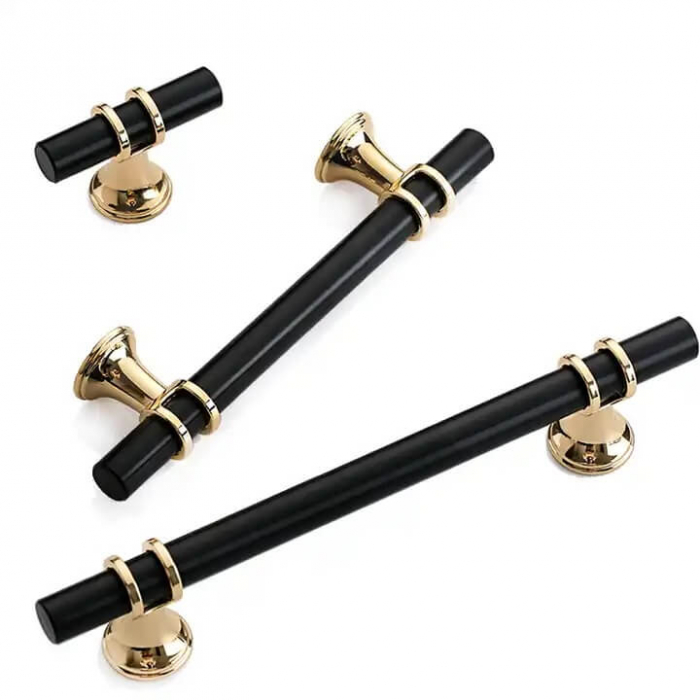 Maner mobila ZA015 128 mm, negru + auriu [5]