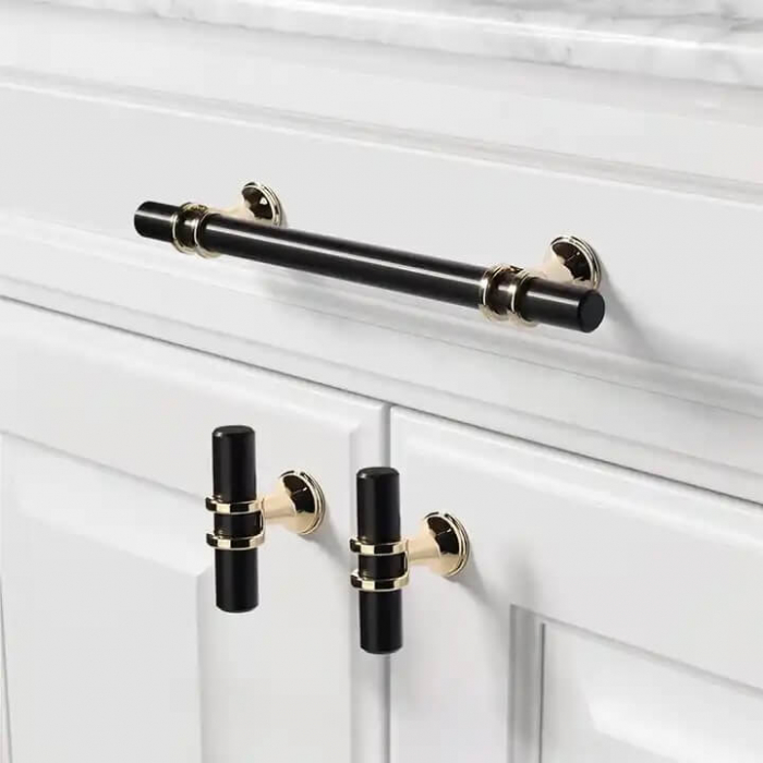 Maner mobila ZA015 128 mm, negru + auriu [5]