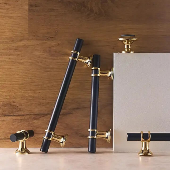 Maner mobila ZA015 128 mm, negru + auriu [6]