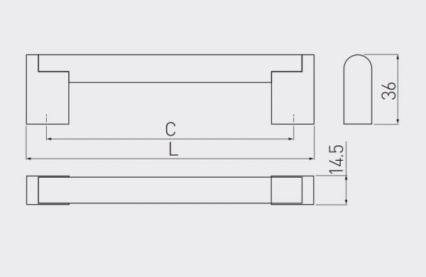 Maner mobila UZ-336 128 mm, inox [3]