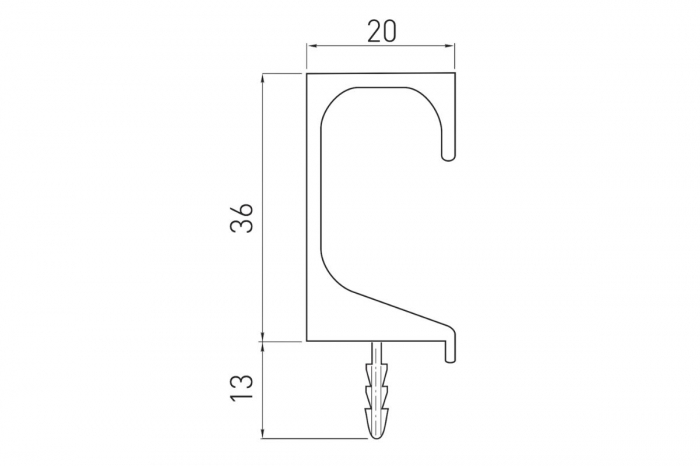 Maner profil C 3.5 m, inox [4]