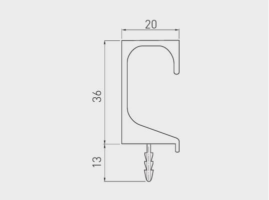 Maner profil C 3.5 m, aluminiu [5]