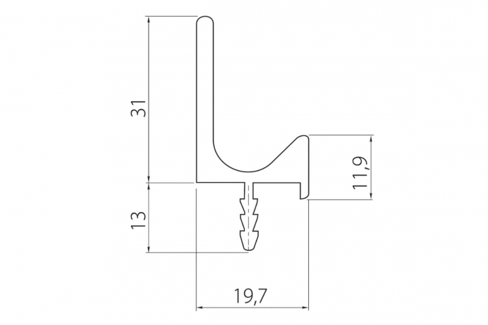 Maner profil J 3.5 m, inox [4]