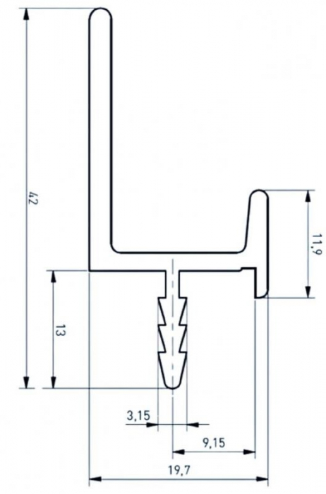 Maner profil L 3.5 m, aluminiu [5]