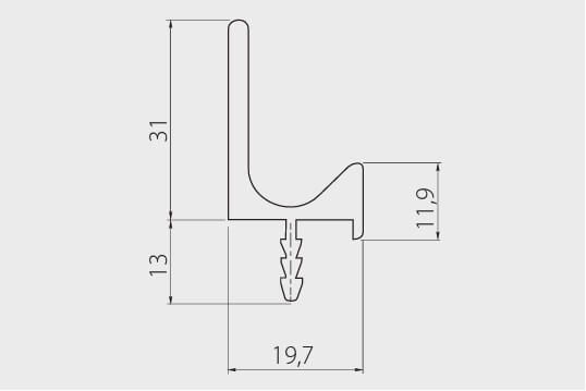 Maner profil J 3.5 m, aluminiu [5]