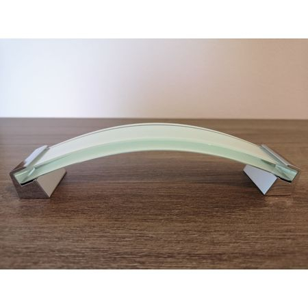 Maner mobila Roses 256 mm, crom si sticla alba [6]