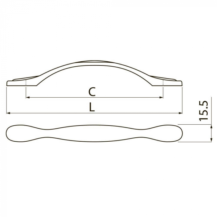 Maner mobila ROYAL PIANO 96 mm, alb auriu [3]