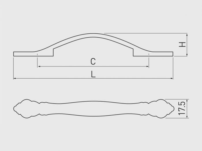 Maner mobila WERONA 96 mm, alama antichizata [2]