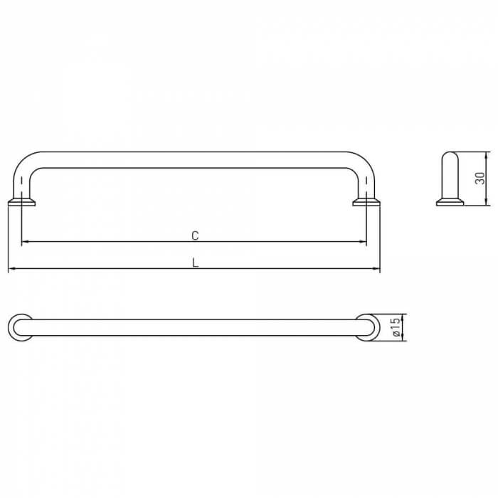 Maner mobila NORD 128 mm, negru mat [5]