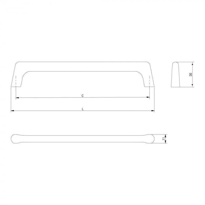 Maner mobila OCTAVIO 128 mm, negru mat [4]