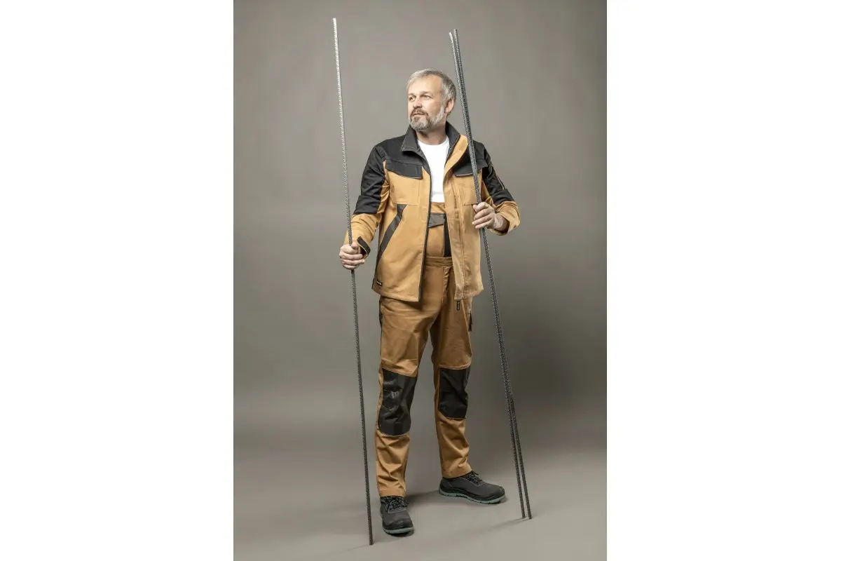 Pantalon salopeta cu pieptar EDGAR II, negru/bej [7]
