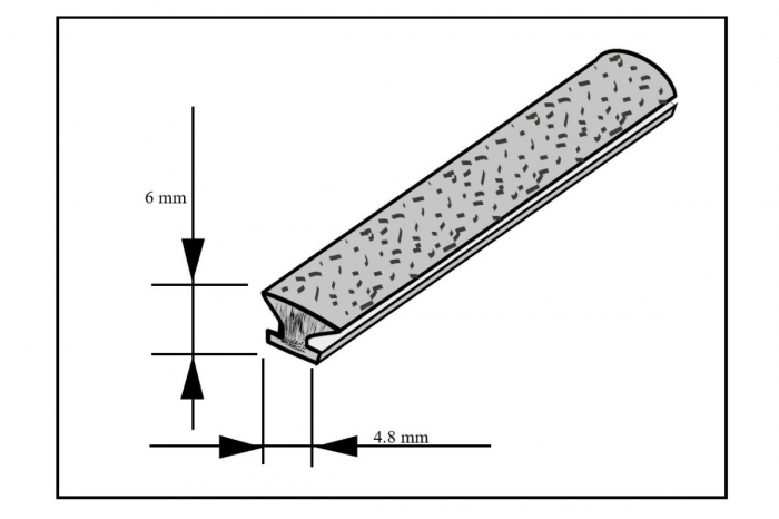 Perie praf 4.8 x 6 mm, gri - 1 m [2]