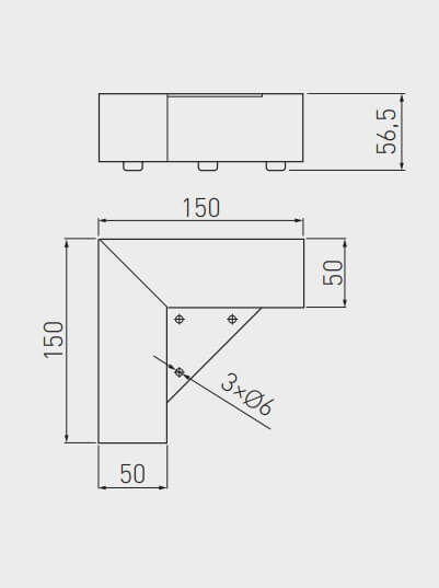 Picior canapea/ fotoliu MDN-941 150x150x56 mm, cromat [2]