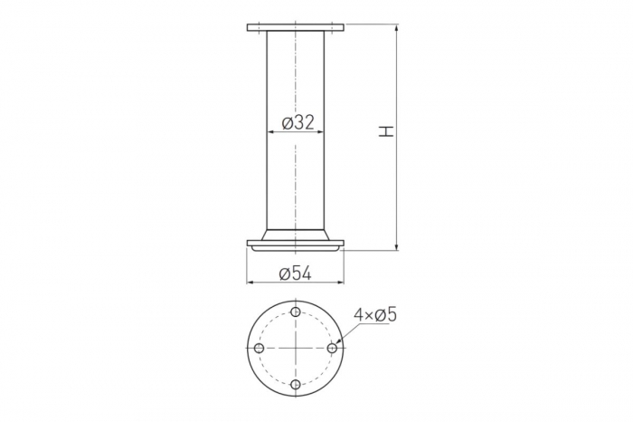 Picior mobila BD-868 H100 mm, aluminiu [2]