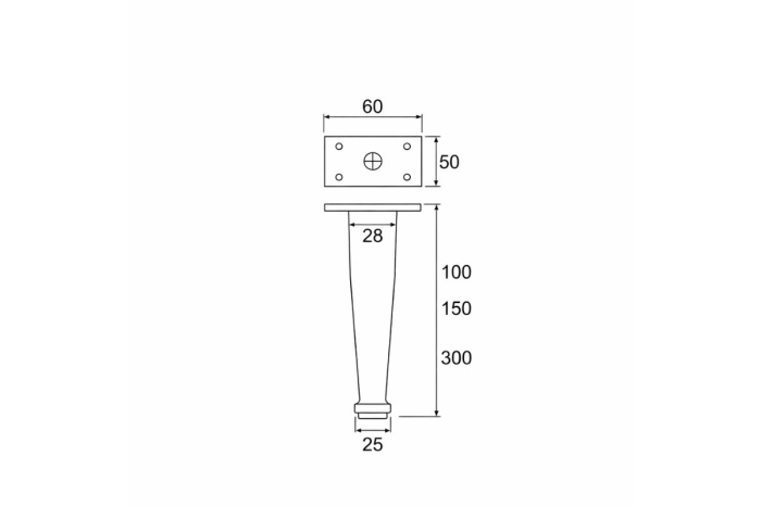Picior mobila G0134 H100 mm, gold [2]