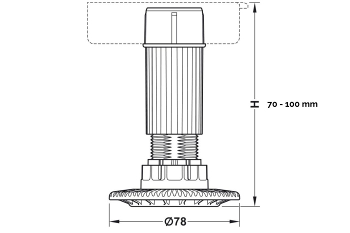 Picior mobila reglabil AXILO 78, plastic, negru [2]