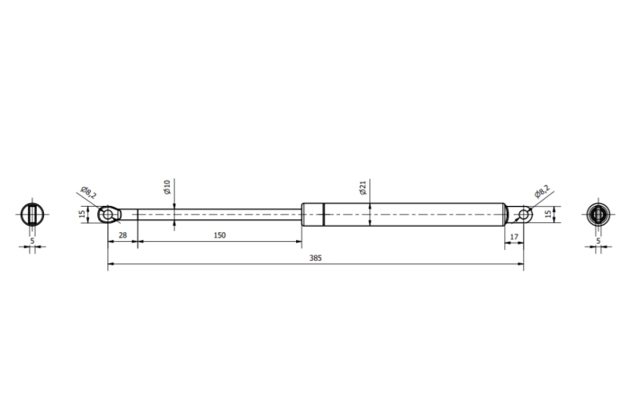Piston somiera L=385 mm, negru. [3]