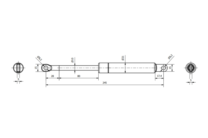 Piston somiera L=245 mm, negru [3]