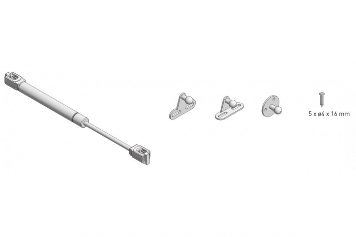 Piston (telescop) gaz ridicare usi mobilier, gri. [3]