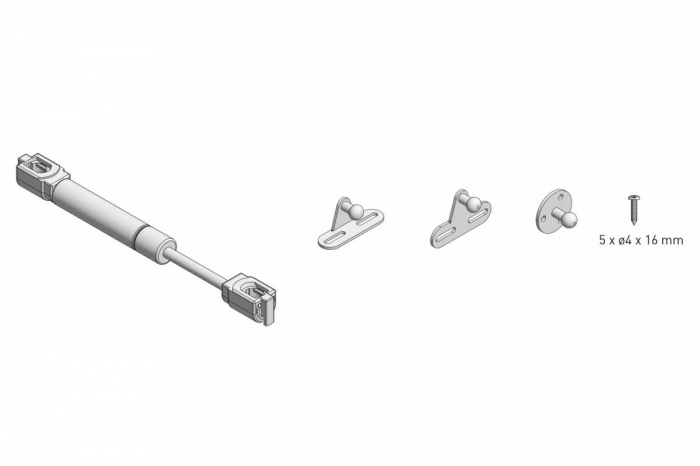 Piston (telescop) gaz ridicare usi mobilier, brat scurt [3]