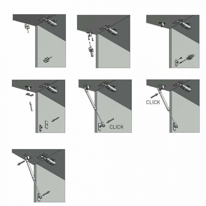 Piston (telescop) NEO cu gaz ridicare usi mobila, antracit [5]
