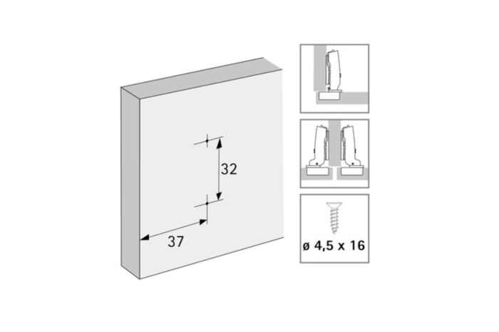 Placuta de montaj in cruce Sensys/ Intermat H0, 37 x 32 mm [2]