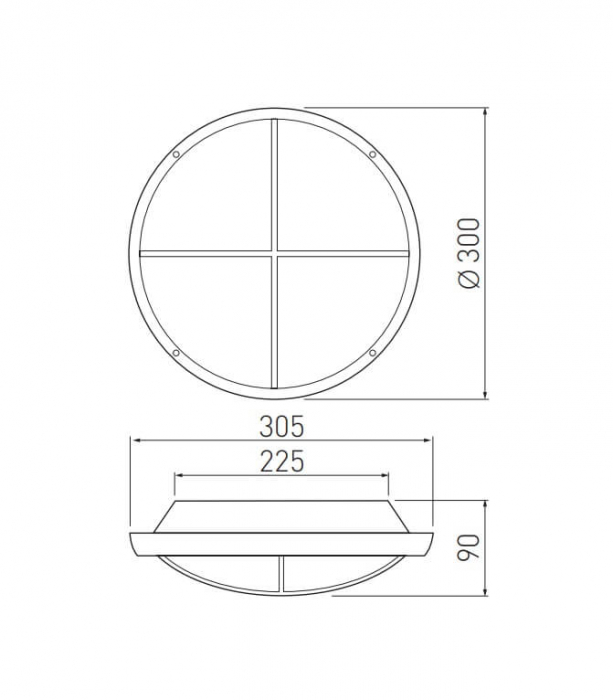 Plafoniera Silver-X, max. 2x20W, E27, IP65 [3]