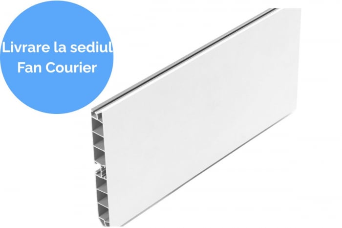 Plinta dreapta PVC H100 mm, 4 m, alb mat [1]