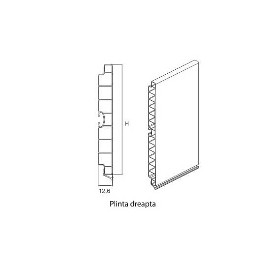 Plinta dreapta PVC H100 mm, 4 m, auriu [5]