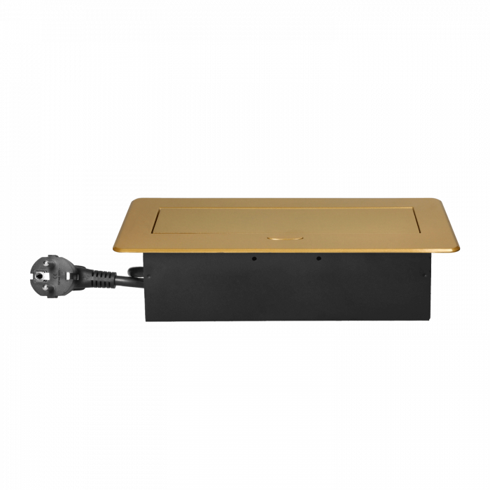 Priza incorporabila dreptunghiulara 2 x Schuko, USB A + C, 3.6 A, cablu 1.5 m, auriu [4]