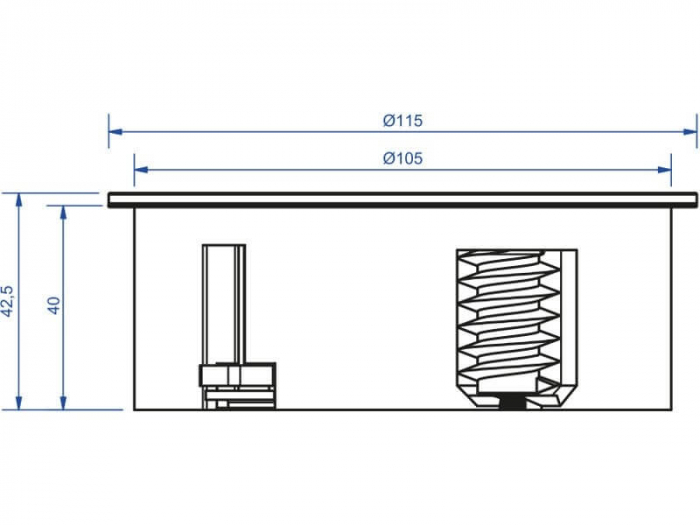 Priza incorporabila in blat TWIST 2S, 2xSchuko, cablu 2 m inclus, inox [5]