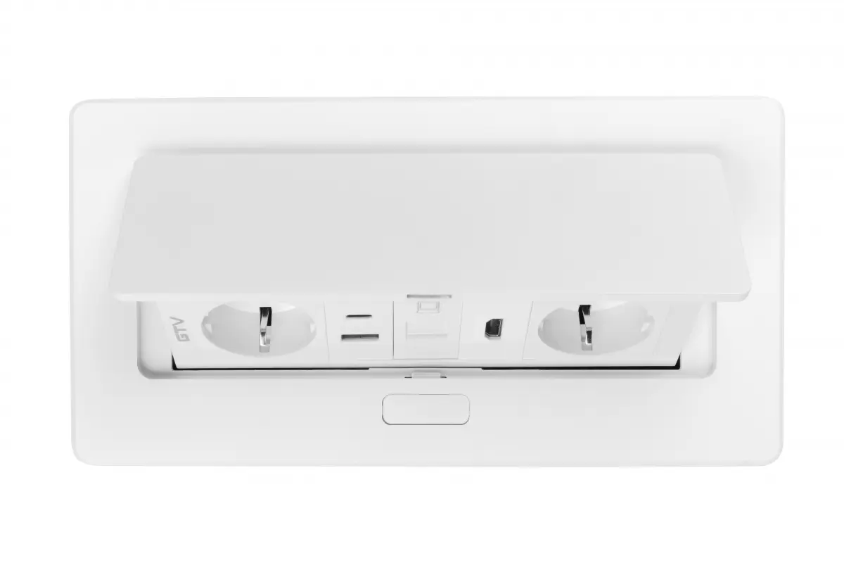 Priza incorporabila MULTISOFT 2 x Schuko, USB A + C, RJ45, HDMI, cablu 1.5 m, alb mat [6]