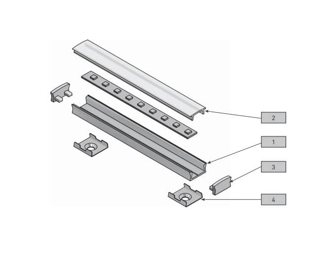Profil aluminiu aplicat banda led GLAX MINI, 2 ml, champagne [3]