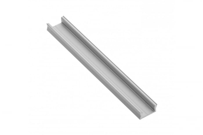 Set Profil aluminiu aplicat banda led GLAX MINI, 3 ml, gri + Dispersor opac + Clema montaj + Capace laterale [1]