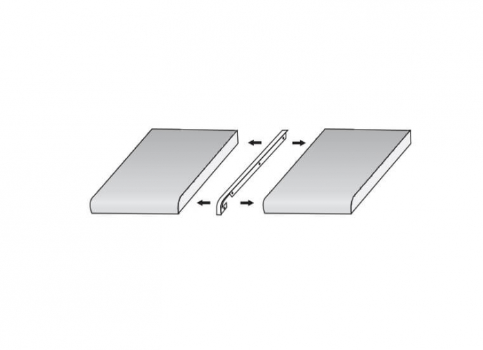 Profil aluminiu prelungire (imbinare) blat 38 x 600 mm, gri [2]