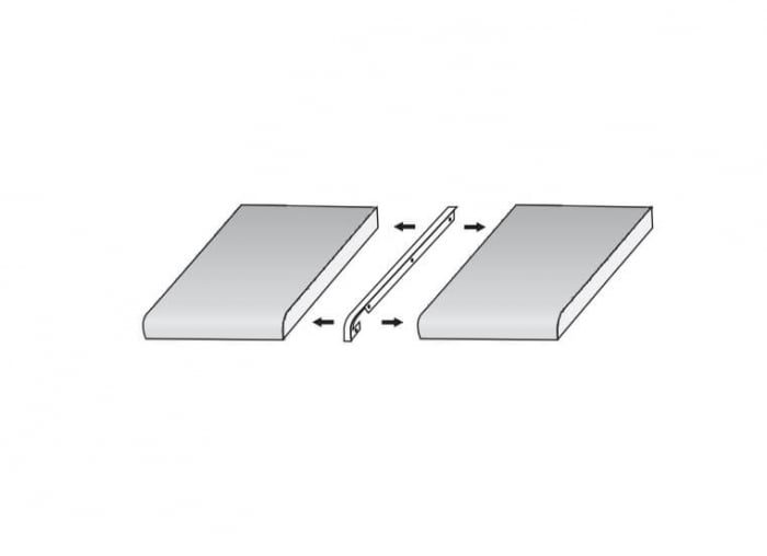 Profil aluminiu imbinare blat 38 x 600 mm, negru mat [2]
