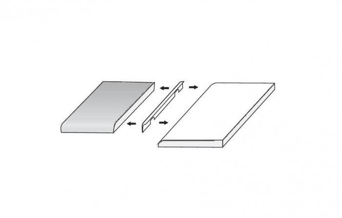 Profil aluminiu imbinare colt pentru blat, 38x630 mm, negru mat [2]