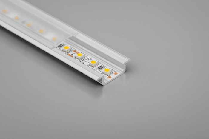 Profil aluminiu incastrat banda led GLAX, 3 ml, gri [2]