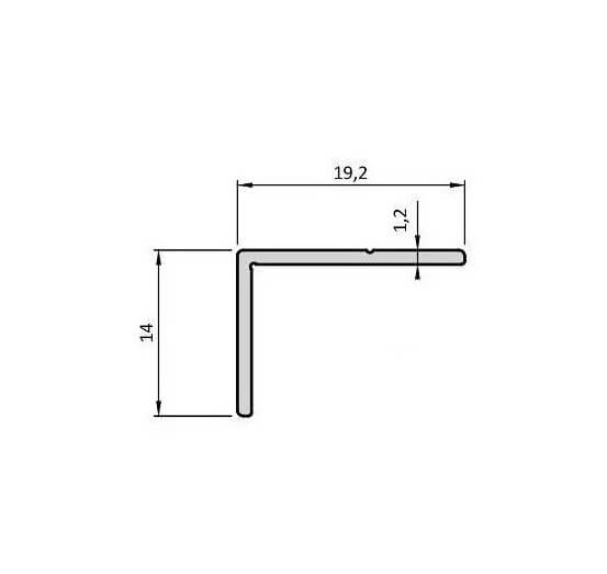Profil aluminiu tip L pentru dressing, 3 ml, pal 18 mm, negru mat [2]
