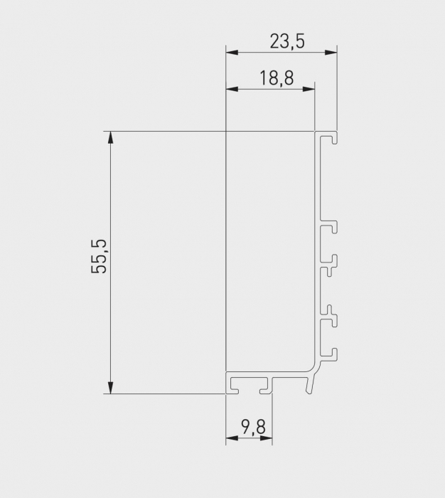 Profil maner L VELLO, LED, 3 ml, negru mat [3]