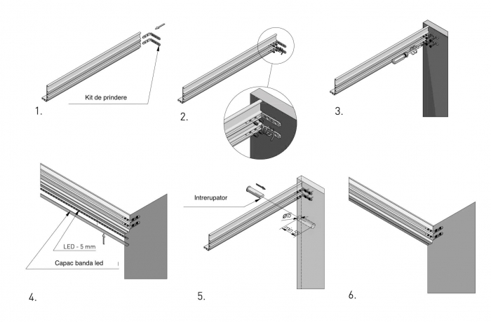 Profil maner L VELLO, LED, 3 ml, negru mat [4]