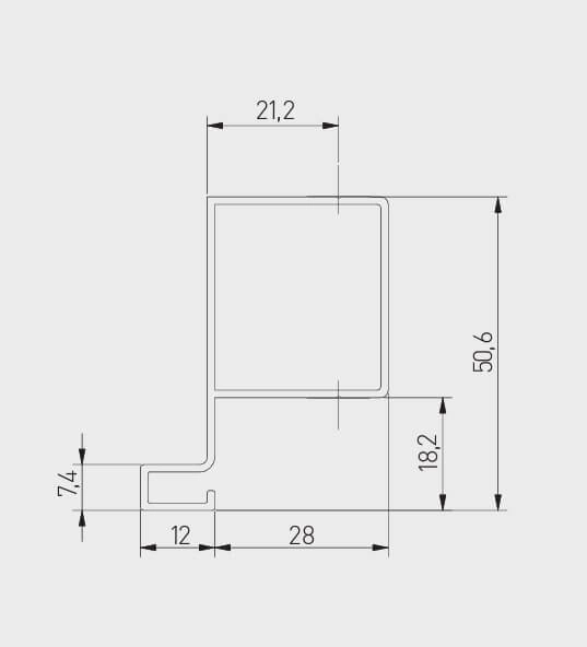 Profil maner vertical de margine VELLO TJ, 3 m, gold [2]